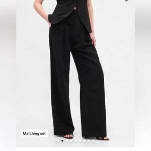 Gap 365 High Rise Trouser Elegant Black Wide-Leg Women's Pants Sz 8